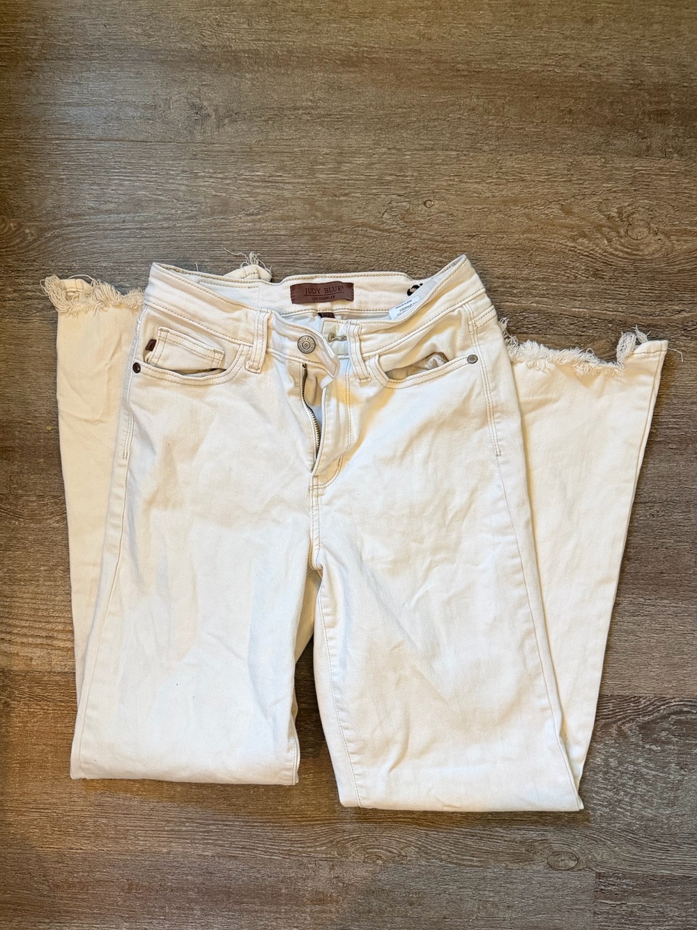 Women's Cream High-Rise Straight Jeans - Cream